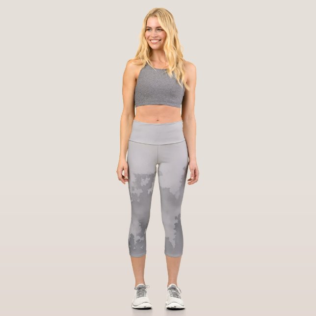 Smokey Stained  Capri Leggings (Front)