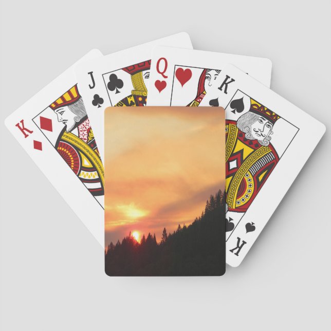 Smokey Sunset over the mountains... Poker Cards (Back)