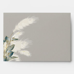 Smokey Teal Anthurium Pampas Grass Envelope