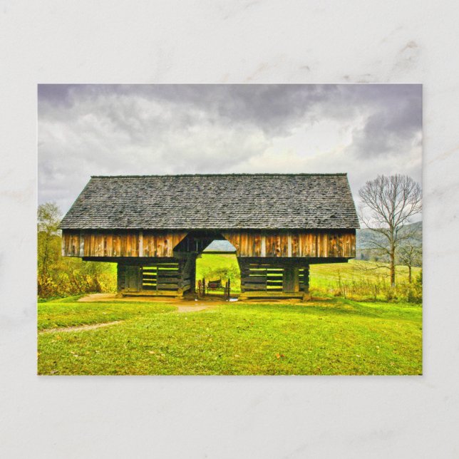 Smokies Cades Cove Cantilever Barn Tipton Place Postcard (Front)