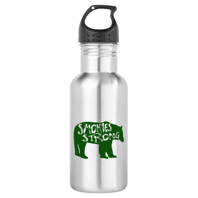 Smokies Strong Bear Stainless Steel Water Bottle (Front)