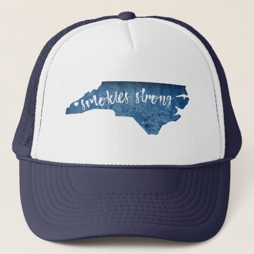 Smokies Strong North Carolina Wood Grain Trucker Hat