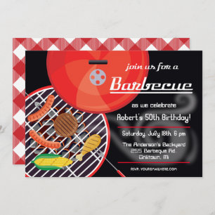 Smokin BBQ Grill Party Invitation