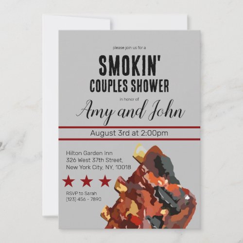 Smokin BBQ Shower Invitation