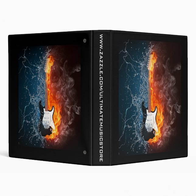 SMOKIN' GUITAR ON ICE 3 RING BINDER (Background)