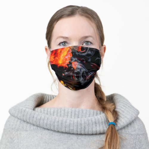 Smokin Hot Flames and Smoke Adult Cloth Face Mask