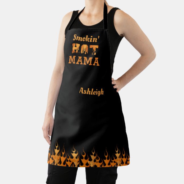 SMOKIN' HOT MAMA Barbeque Smoker Personalized Apron (Insitu)