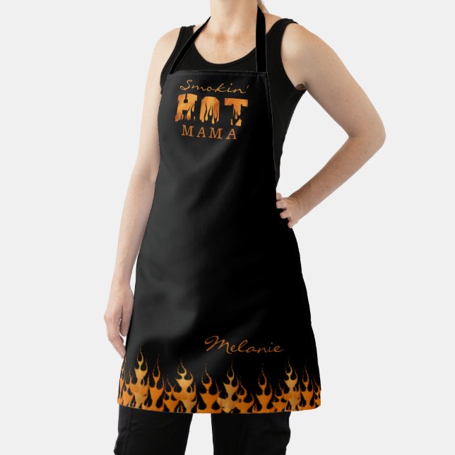 SMOKIN HOT MAMA Script Name BBQ Smoker Apron (Insitu)