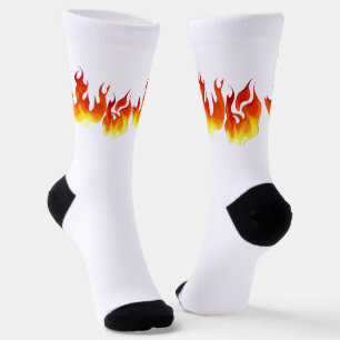 Smokin Hot Orange and Red Flames Personalized Socks