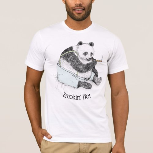 Smokin Hot Panda with Cigar T_Shirt