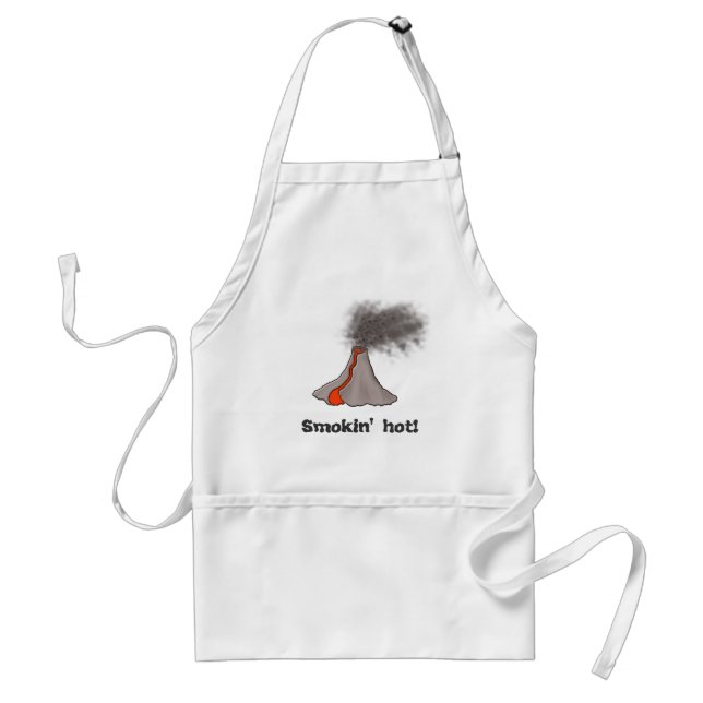 Smokin' Hot Volcano Design Adult Apron (Front)