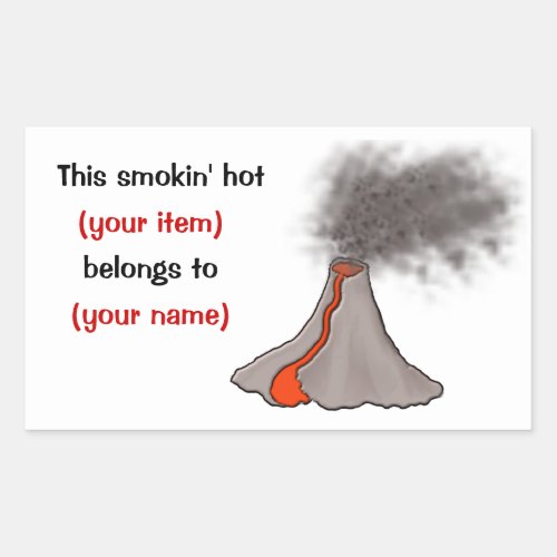 Smokin Hot Volcano Design Rectangular Sticker
