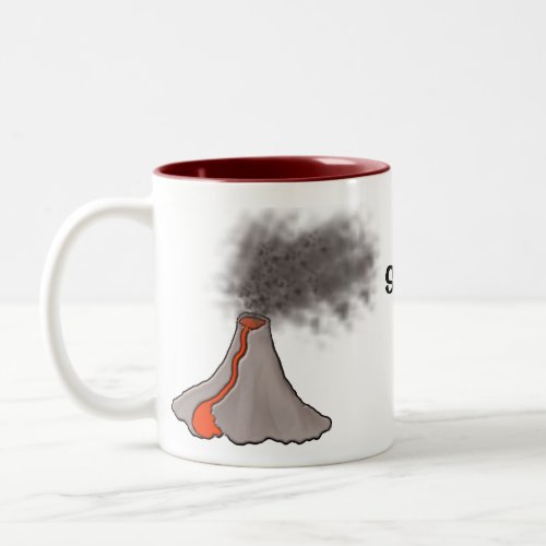 Smokin Hot Volcano Design Two_Tone Coffee Mug