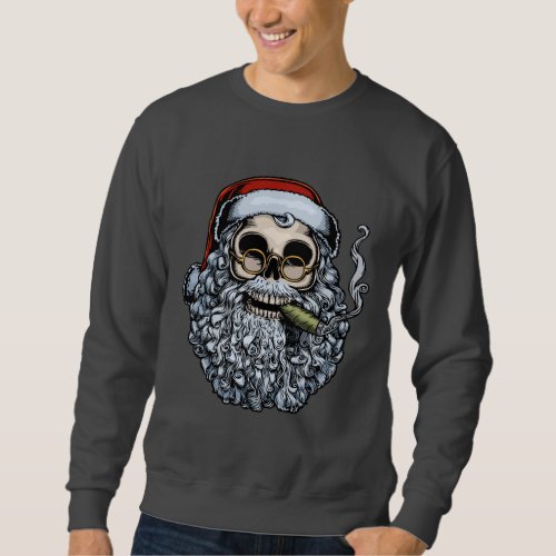 Smokin Santa Skull Sweatshirt