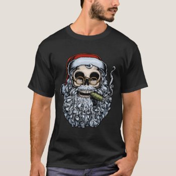Smokin' Santa Skull T-shirt by kbilltv at Zazzle