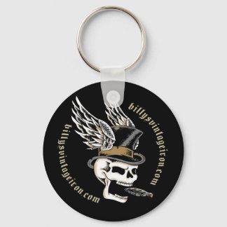 Smokin' Skull Wings Keychain