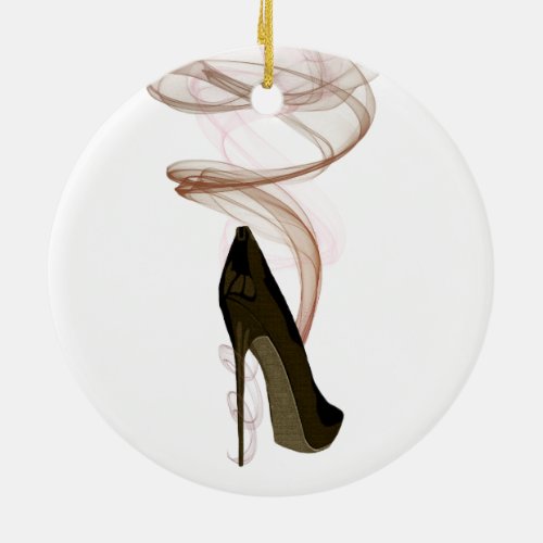 Smokin Stiletto Shoe Art Ceramic Ornament