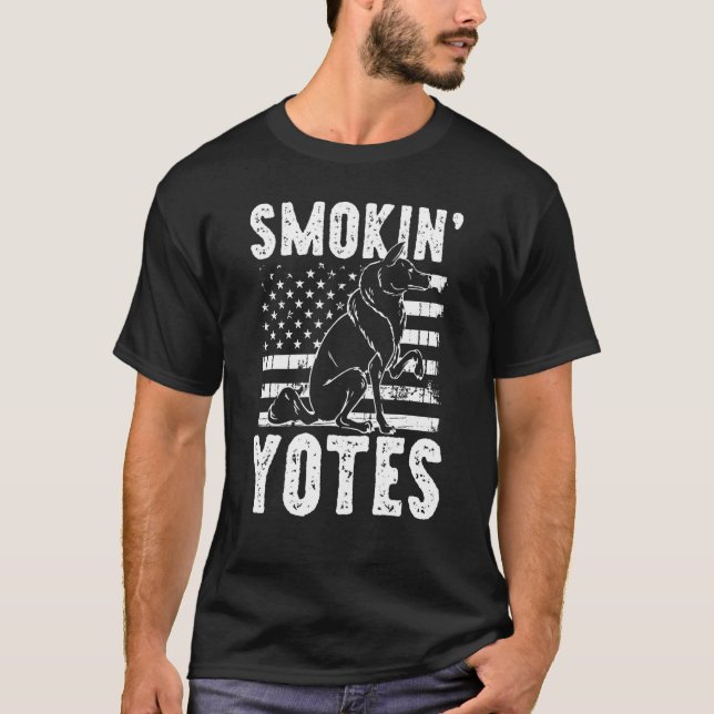 Smokin Yotes Coyote Trapping Coyote Hunting T-Shirt (Front)