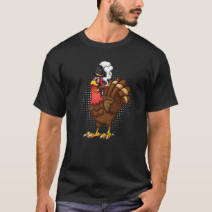 Smoking a cigarette turkey wearing sunglasses tie  T-Shirt