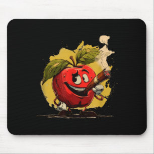 Smoking Apple Look For Cigars And Cigarettes Lover Mouse Pad