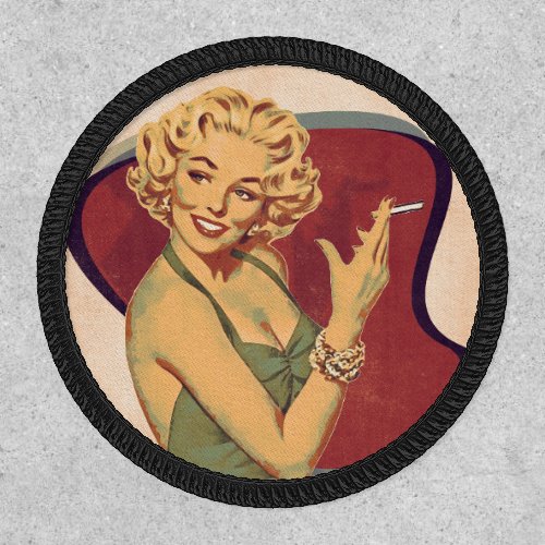 Smoking Blonde  Vintage Pin Up Girl Patch