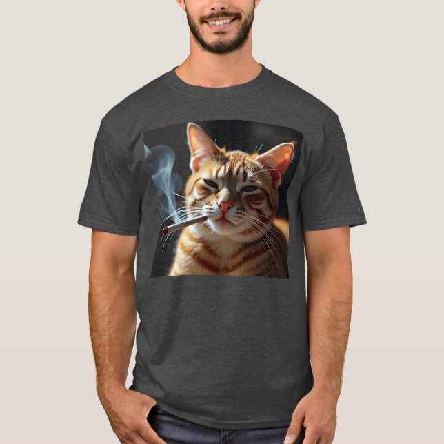 Smoking Cat Generation Z Meme Cat Smoking gift T-Shirt (Front)