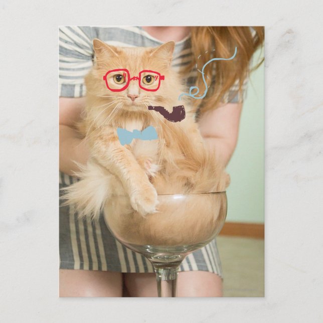 Smoking Cat Postcard (Front)