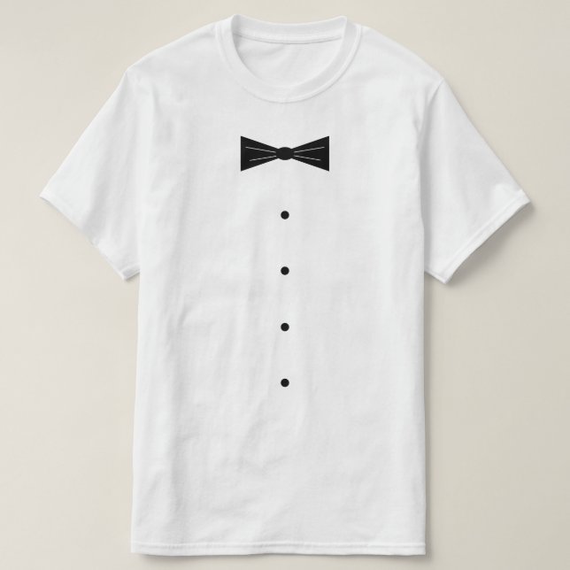 Smoking costume t shirt with little black bow tie (Design Front)