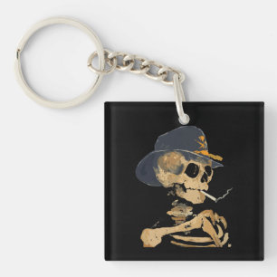 Smoking Cowboy Skeleton Keychain