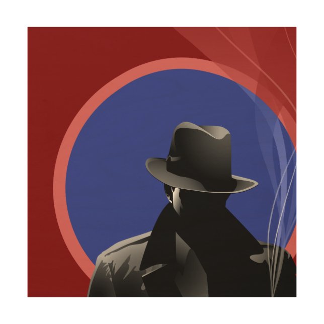 Smoking Detective | Wood Wall Art (Front)