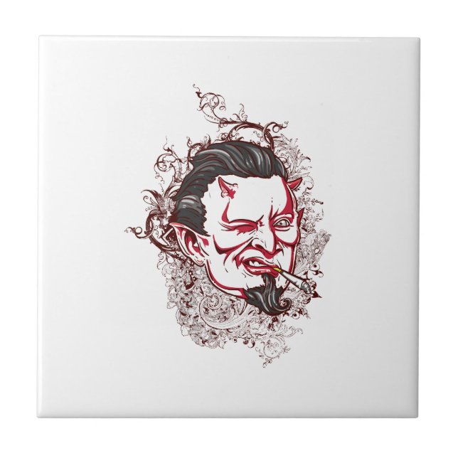 Smoking Devil Tile (Front)