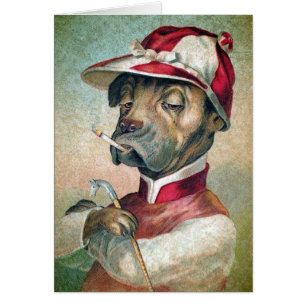 Smoking Dog All Occasions Greeting Card