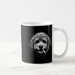 Smoking Dog Cigarette Funny Stupid Goldendoodle Hu Coffee Mug