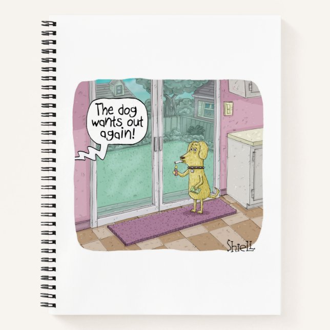 Smoking Dog funny birthday card Notebook (Front)