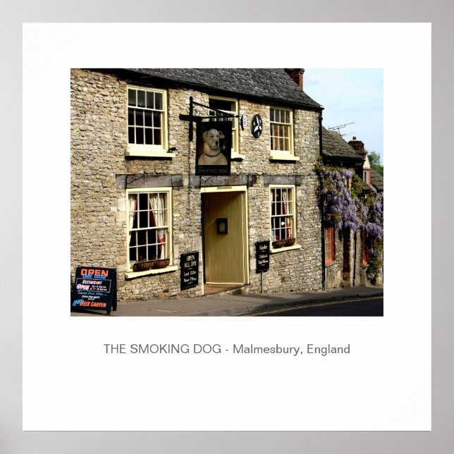 Smoking Dog Pub Malmesbury, England Poster (Front)
