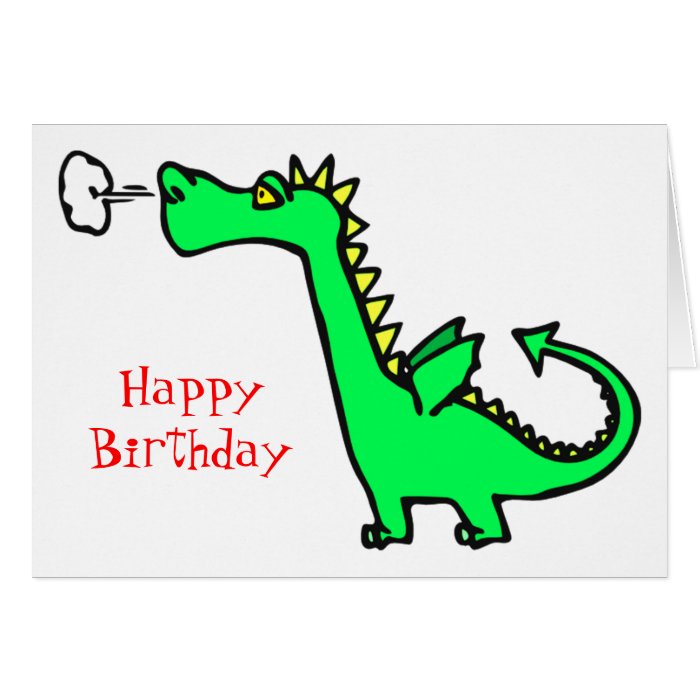 Smoking Dragon Birthday Greeting Cards