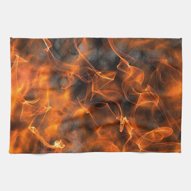 Smoking Flames of Fire Towel (Horizontal)