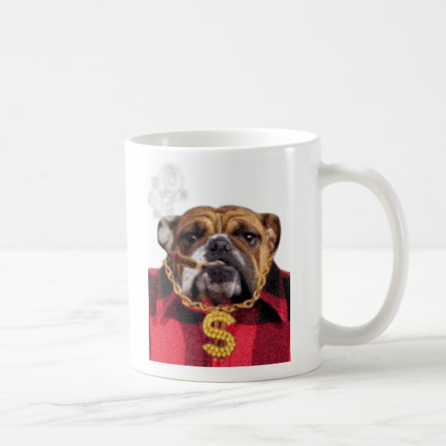 Smoking Gangsta Bulldog Coffee Mug (Right)