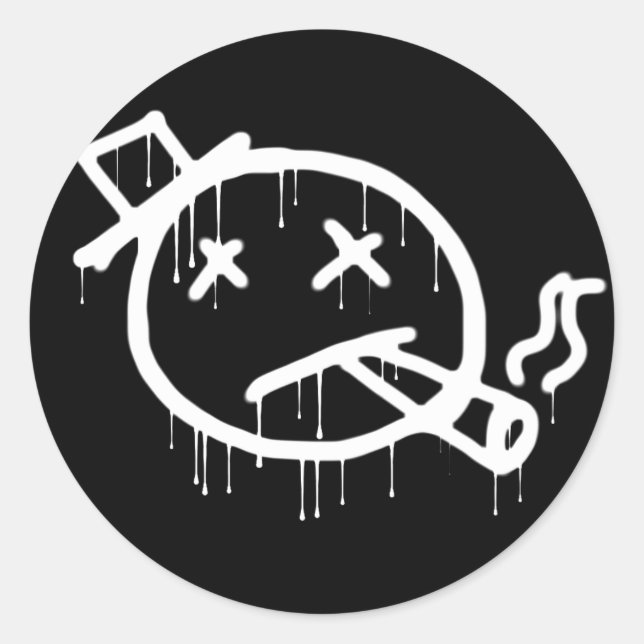 Smoking Graffiti Classic Round Sticker (Front)