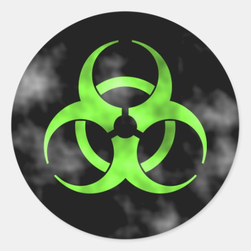 Smoking Green Biohazard Symbol Sticker