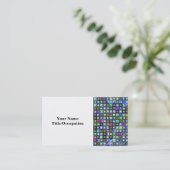 Smoking Green Funky Retro Mosaic Tiles Pattern Business Card (Standing Front)