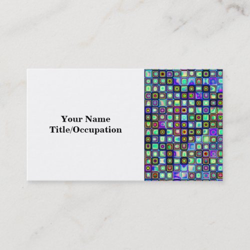 Smoking Green Funky Retro Mosaic Tiles Pattern Business Cards