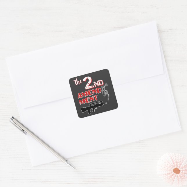 Smoking gun - 2nd amendment  square sticker (Envelope)