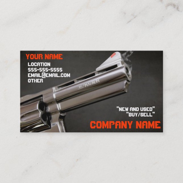 Smoking gun business card (Front)