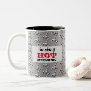 Smoking Hot Mechanic Metal Workshop Spanners Two-Tone Coffee Mug