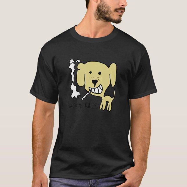 Smoking Kills Dog T-Shirt (Front)