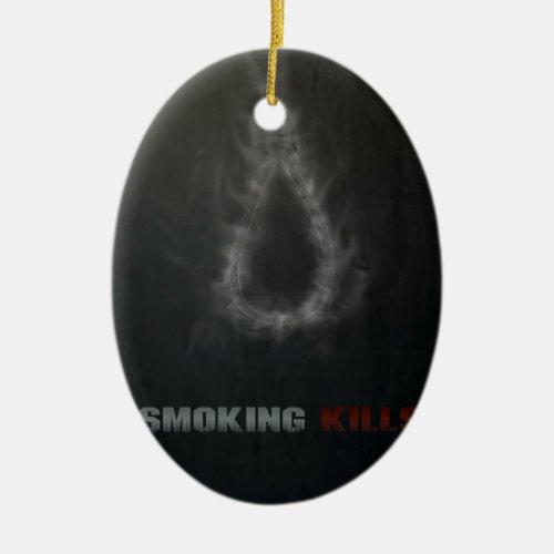 Smoking Kills Hanging Rope Ceramic Ornament