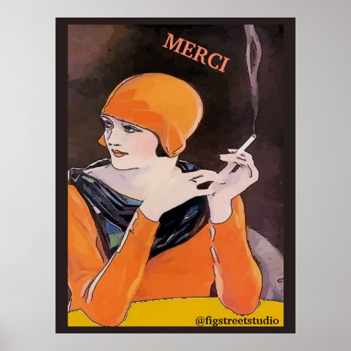 Smoking Lady add text Print