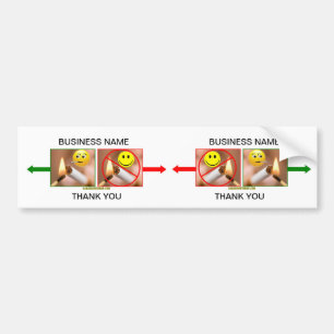 SMOKING/NO SMOKING (Cut in center for 2) Bumper Sticker