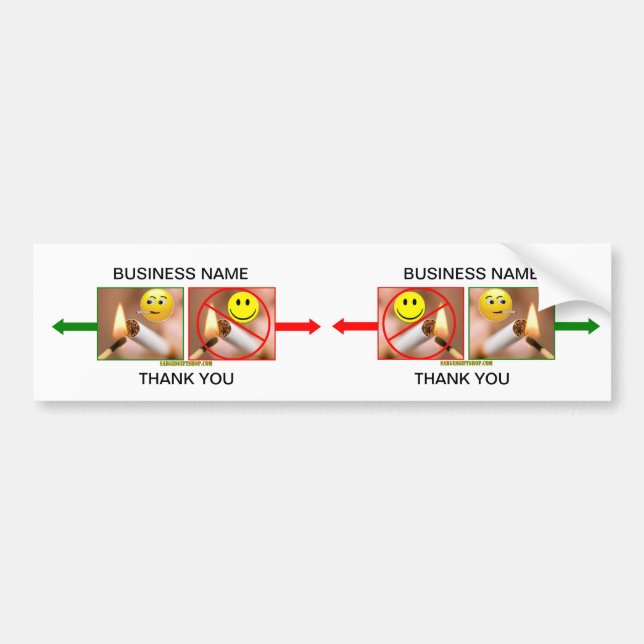 SMOKING/NO SMOKING (Cut in center for 2) Bumper Sticker (Front)